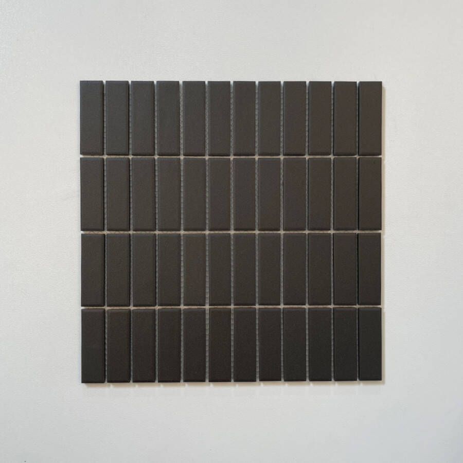 The Mosaic Factory London mozaïektegel rechthoekig 2 3x7 3cm Black
