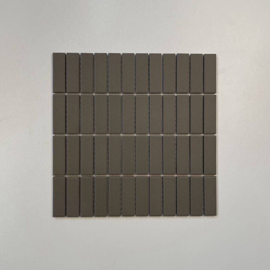 The Mosaic Factory London mozaïektegel rechthoekig 2 3x7 3cm Dark Grey