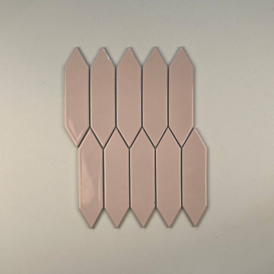 The Mosaic Factory Paris mozaïektegel picket 4 8x19 5cm Pink Glossy