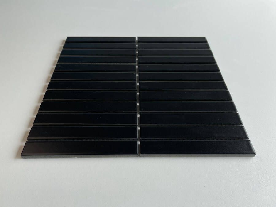 The Mosaic Factory Sevilla Kit-Kat Fingers mozaïektegel 2 2x14 5cm Black Matt