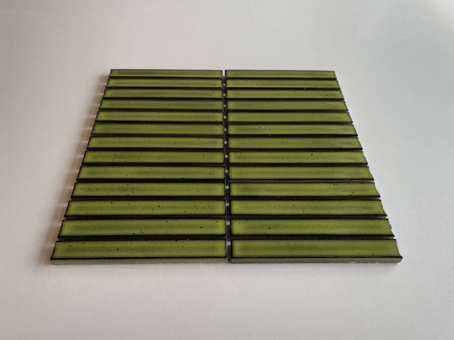 The Mosaic Factory Sevilla Kit-Kat Fingers mozaïektegel 2x14 5cm Green Glossy