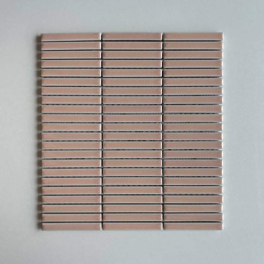 The Mosaic Factory Sevilla Kit-Kat Mini Fingers mozaïektegel 1 2x9 2cm Pink Glossy
