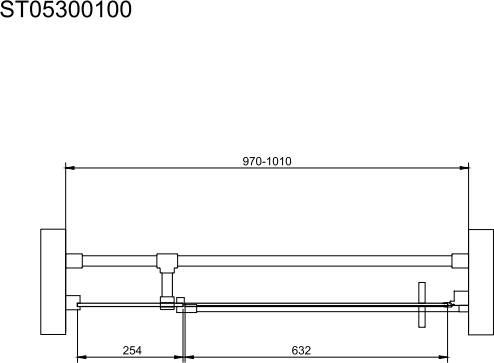 Van Rijn Products ST05300 nis douchedeur 2-delig 100x200 cm zwart