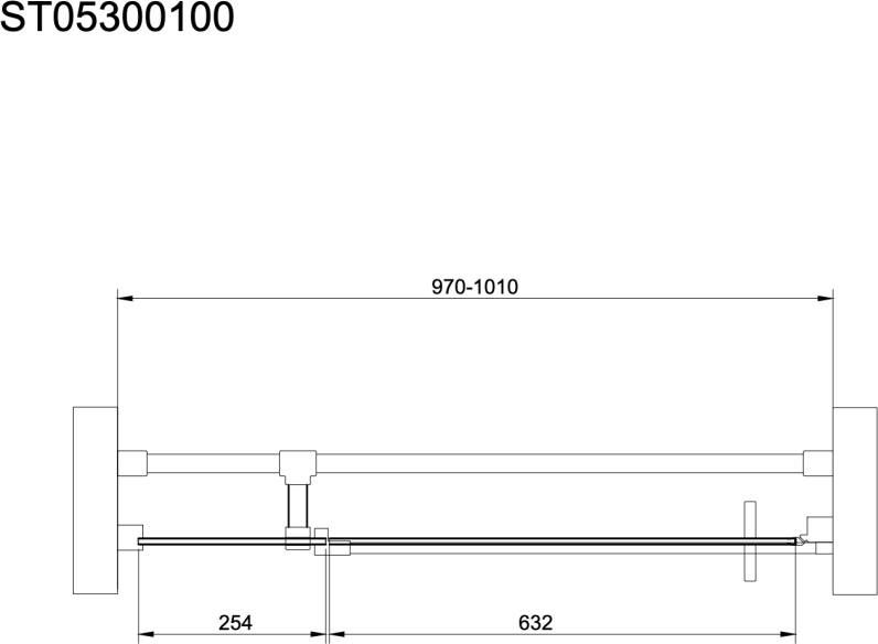 Van Rijn Products ST05300 nis douchedeur 2-delig 100x200 cm zwart