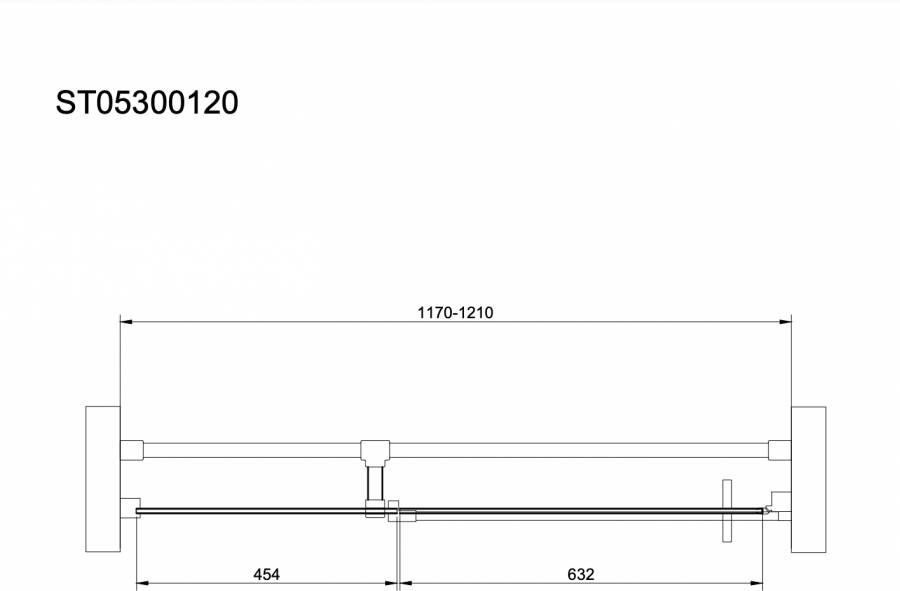 Van Rijn Products ST05300 nis douchedeur 2-delig 120x200 cm zwart
