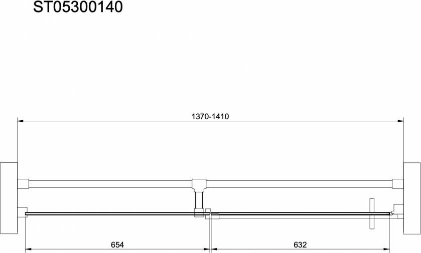Van Rijn Products ST05300 nis douchedeur 2-delig 140x200 cm zwart