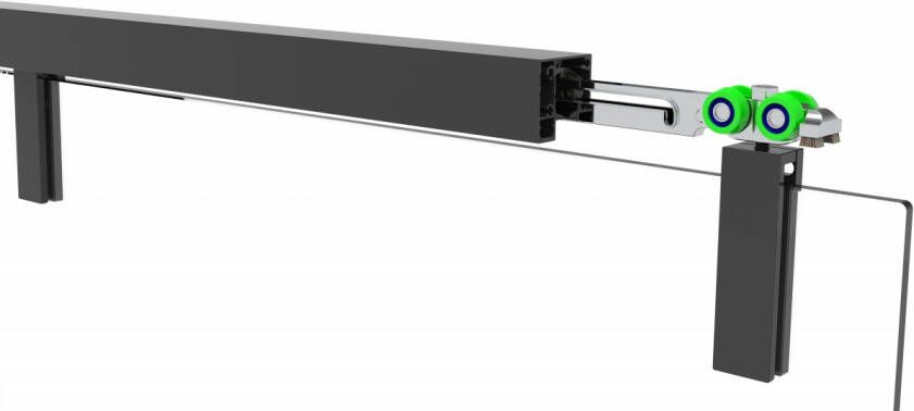 Van Rijn Products ST06350 douchecabine schuifdeur zij-instap 160x100cm rookglas zwart