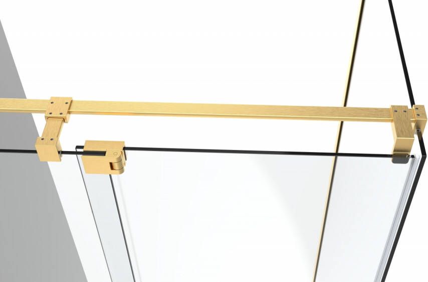 Van Rijn Products ST08300 nis draaideur 2 delig 130x200cm grijs rookglas mat messing