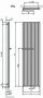 Vasco Arche VVL designradiator met vertikale buizen en handdoekbeugel links 1800x470mm 1050W antraciet 111180470180011880301-0000 - Thumbnail 3
