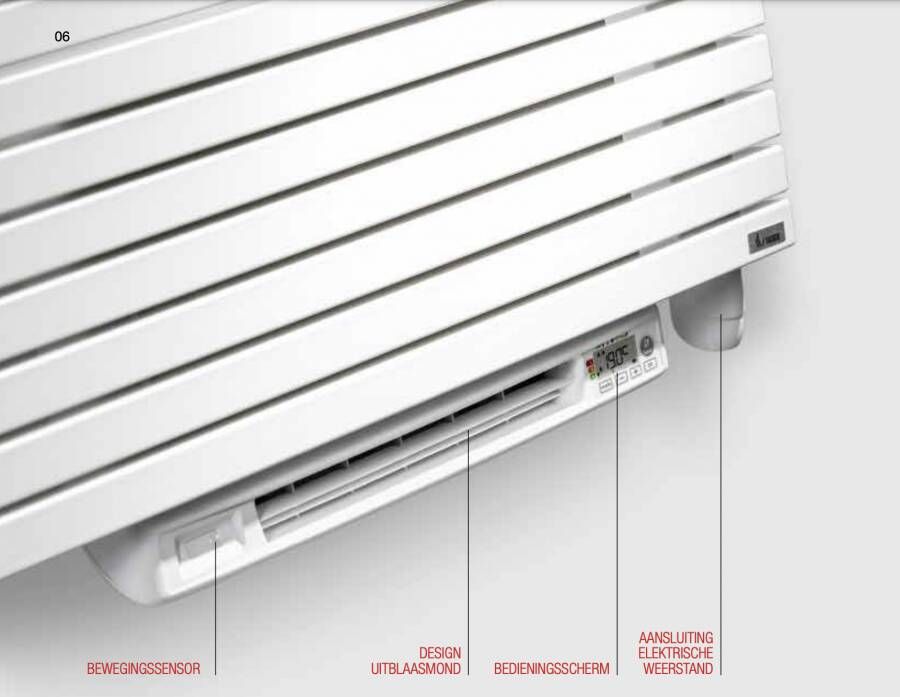 Vasco Niva N1L1-EL-BL elektrische radiator met blower 52x74 5cm 1400W wit s600 structuurlak