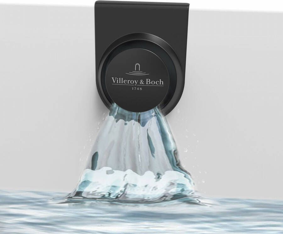 Villeroy & Boch badwaste met toevoer voor Oberon 2.0 mat zwart