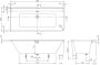 Villeroy & Boch Collaro kunststof inbouw duobad acryl wandmodel hoekuitvoering links zonder poten 180 x 80 x 47 cm mat zwart wit alpin - Thumbnail 6