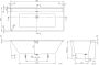 Villeroy & Boch Collaro kunststof inbouw duobad acryl wandmodel hoekuitvoering rechts zonder poten 180 x 80 x 47 cm chroom wit alpin - Thumbnail 4