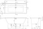 Villeroy & Boch Collaro kunststof inbouw bad acryl rechthoekig zonder poten 160 x 75 x 47 cm chroom stone white - Thumbnail 4