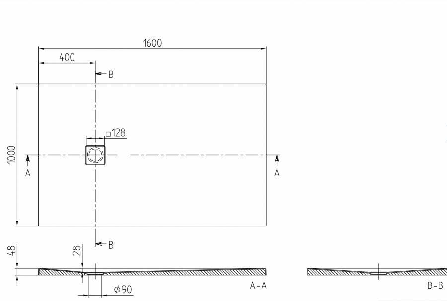 Villeroy & Boch Excello douchevloer 160x100cm stone white