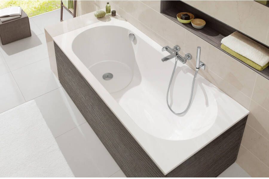 Villeroy & Boch Libra inbouwbad met douchegedeelte 160x70cm quaryl wit