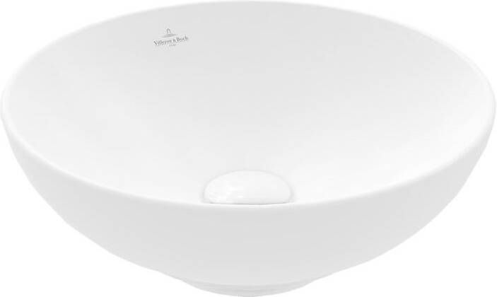 Villeroy & Boch Loop & Friends Opzetwastafel 380 x 380 x 120 mm Stone White CeramicPlus met overloop ongeslepen