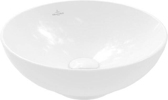 Villeroy & Boch Loop & Friends Opzetwastafel 380 x 380 x 120 mm Wit Alpin met overloop ongeslepen