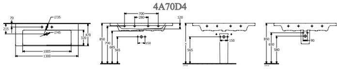 Villeroy & Boch Subway 3.0 meubelwastafel 130cm 2 krgt m overl.c+ stone white stone white