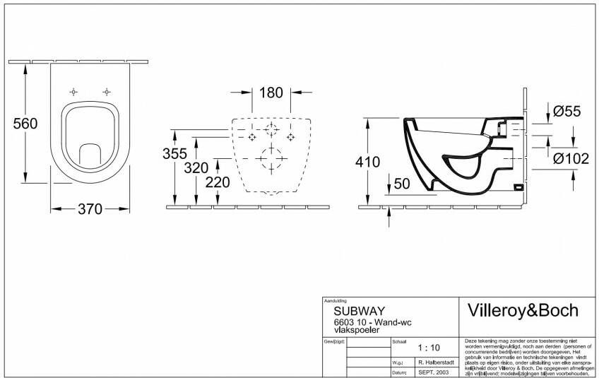 Villeroy & Boch Subway wandcloset vlakspoel wit