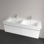 Villeroy & Boch Venticello dubbele meubelwastafel rechthoek 130x50 cm met 2 kraangaten en overloop wit alpin - Thumbnail 4