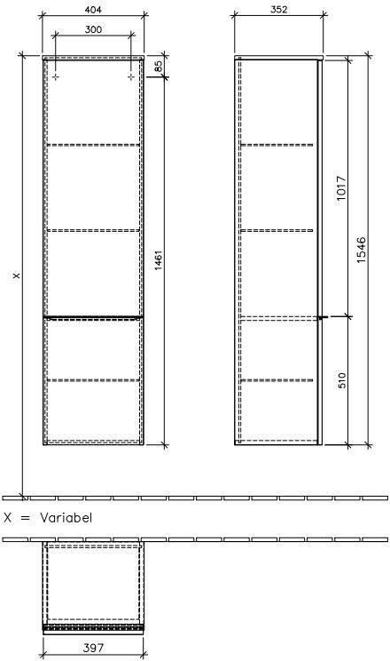 Villeroy & Boch Venticello hoge kast 40 4x37 2x154 cm deur links elm impresso - Foto 2
