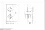 Vtwonen Cross afbouwdeel inbouw douchethermostaat met 2 weg stop omstel en kruisgrepen 22 x 9 5 cm mat zwart - Thumbnail 2