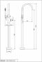 Vtwonen Grip vrijstaande badkraan met strakke greep en staafhanddouche 102 4 x 18 9 cm chroom - Thumbnail 2
