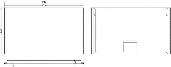 Wiesbaden Duo spiegel 100x60 cm met verticale indirecte LED verlichting & verwarming