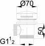 Wiesbaden Caral clickwaste afvoerplug vrijstaand bad 1 2" geborsteld koper 21.6010 - Thumbnail 2