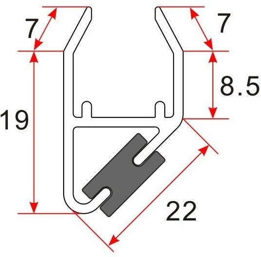 Wiesbaden Set magneetstrip modulair 8-10 mm