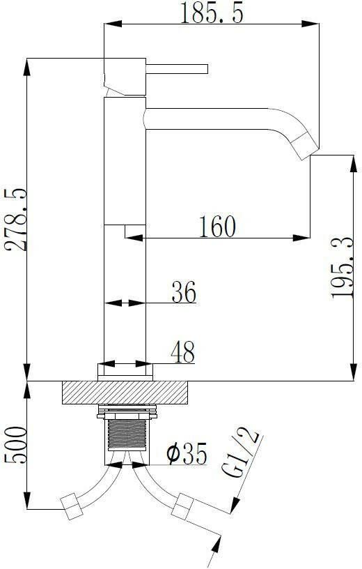 Wiesbaden Style XL hoge wastafelmengkraan chroom