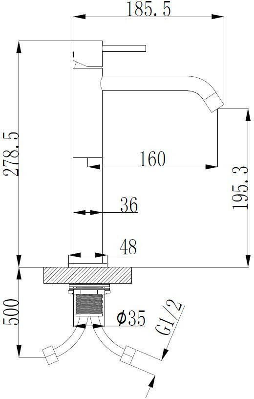 Wiesbaden Style XL hoge wastafelmengkraan mat zwart