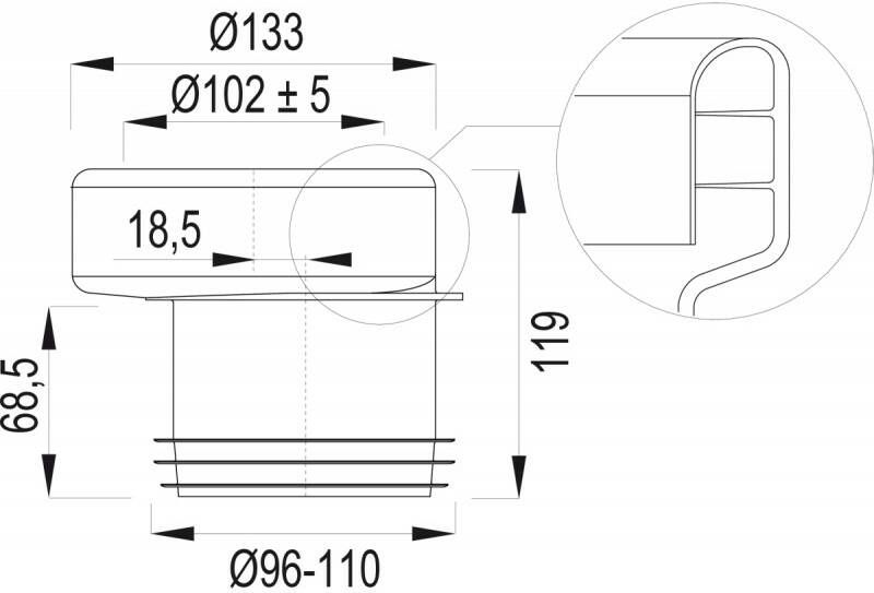 WISA afvoermanchet toilet voor buis ø110mm nr 7