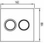Wisa Luga bedieningsplaat glas pneumatisch 16x16cm met dualflush voor XS WC element wit 8050419801 - Thumbnail 4