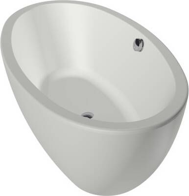 Xenz Britt vrijstaand bad 190x94cm glans wit afvoer overloopcombinatie inox