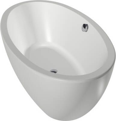 Xenz Britt vrijstaand bad 190x94cm glans wit badafvoer vulcombinatie inox