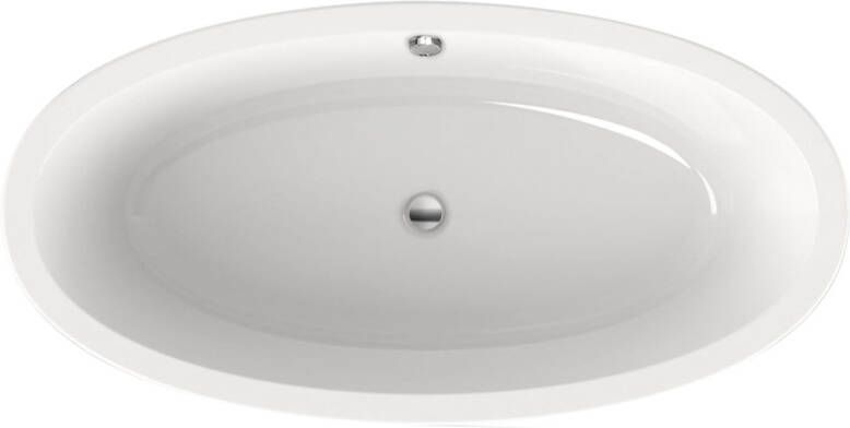 Xenz Britt vrijstaand bad 190x94cm glans wit badafvoer vulcombinatie inox