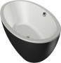 Xenz Britt XS vrijstaand bad 170x85 bicolor edelweiss ebony incl. 7006 badvulcombi vrijstaand bad grafiet 7018 0329 VC GG - Thumbnail 3