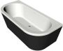Xenz Charley duobad 180x79 Bicolor edelweiss ebony met sleuf overloop. waste duobad grafiet 7005 0329 GG - Thumbnail 2
