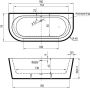 Xenz Charley duobad 180x79x58.5 Bicolor edelweiss ebony met sleuf overloop. waste oud koper 7005 0329 OK - Thumbnail 3