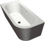 Xenz Charley hoekbad links 180x80 Bicolor edelweiss antraciet incl. 7006 badvulcombi wit mat 7016 0305 VC WM - Thumbnail 2