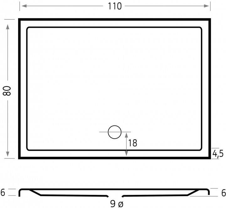 Xenz Mariana Plus douchebak 110x80 wit