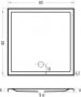 Xenz Mariana Plus vierkante douchebak acryl 100x100cm wit mat - Thumbnail 3
