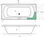 Xenz Ligbad Robijn | Inbouw | 180x80 cm | Incl.Badafvoer | Met overloop | Acryl | Rechthoekig | Zwart mat - Thumbnail 5