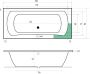 Xenz Ligbad Robijn | Inbouw | 180x80 cm | Incl.Badafvoer | Met overloop | Acryl | Rechthoekig | Wit mat - Thumbnail 5