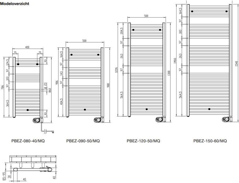 ZEHNDER Aura E elektrische radiator 122 6x50 cm mat zwart ral 9005