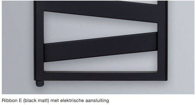 ZEHNDER Ribbon elektrische radiator 129 1x50cm 500w mat zwart