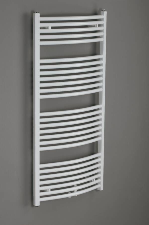 ZEHNDER Zeno radiator gebogen met 2-punts aansluiting links en rechts 118 4x74 5cm 822w ral 9016 wit