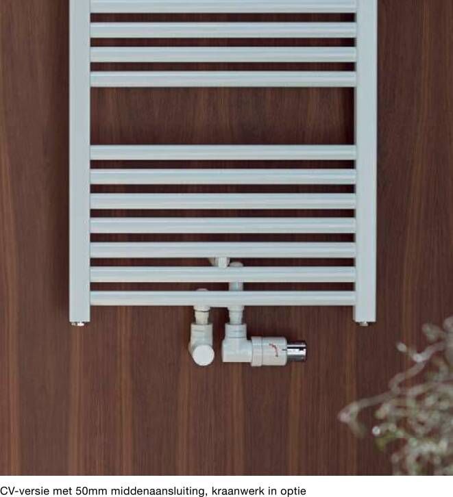 ZEHNDER Zeno radiator recht met 4-punts aansluiting onder 118 4x50cm 562w ral 9016 wit